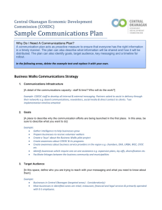 Sample Communications Plan