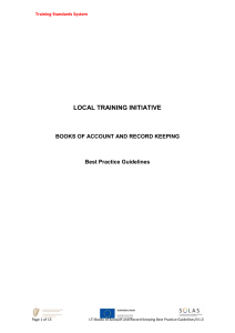 Books of Accounts and Record Keeping
