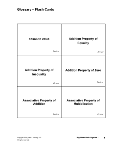 Flash cards Alg 1 Chapter sequenced