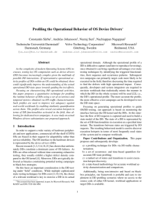 Profiling the Operational Behavior of OS Device Drivers