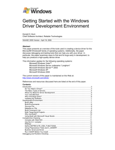 Getting Started with the Windows Driver Development Environment