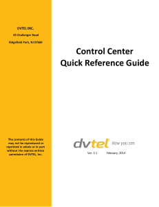 Control Center Quick Reference Guide