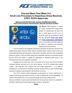 Thermal Mass Flow Meter For Small Line Processes In Hazardous