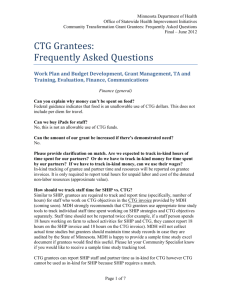 CTG Grantees: Frequently Asked Questions