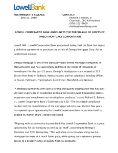 Omega Mortgage Acquistion Press Release