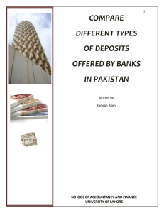 compare different types of deposits offered by banks in pakistan