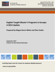 English-Taught Master's Programs in Europe