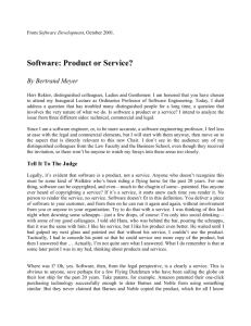 product or service? - Chair of Software Engineering