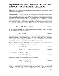 The solubility product and thermodynamic data for the dissolution of