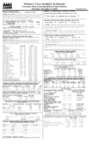 Weekly Veal Summary