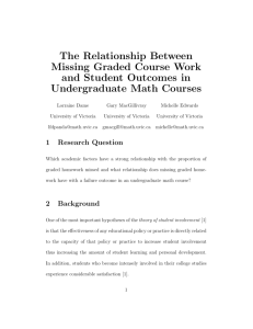 The Relationship Between Missing Graded Course Work and