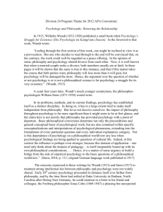 Psychology and Philosophy - Society for Theoretical and