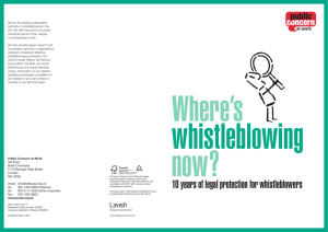 10 years of legal protection for whistleblowers