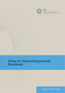 Policy for Determining Awards Standards