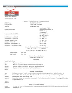 Material Safety Data Sheet PALMITIC ACID, 98% Section 1