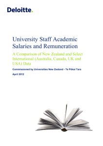 University Staff Academic Salaries and Remuneration