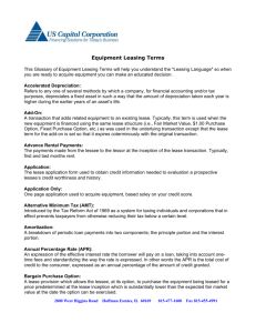 Equipment Leasing Terms - US Capital Corporation