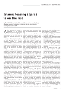 Islamic leasing (Ijara) is on the rise
