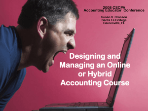 Designing And Managing An Online Or Hybrid Accounting Course