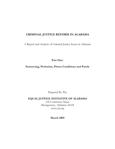 CRIMINAL JUSTICE REFORM IN ALABAMA