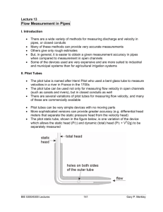 Lecture 13 Flow Measurement in Pipes