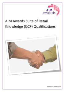 AIM Awards Suite of Retail Knowledge (QCF) Qualifications