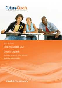 Evidence Logbook Retail Knowledge (QCF) Evidence Logbook