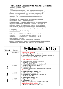 Syllabus(Math 119) 1 2 3 4