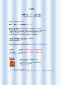 MATH 119 Calculus with Analytic Geometry - Catalog