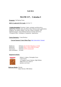 MATH 119 Calculus with Analytic Geometry