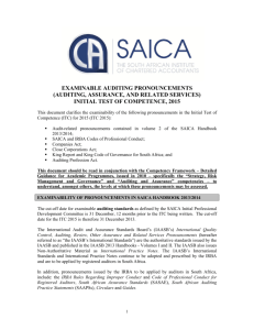 SAICA Handbook – Auditing