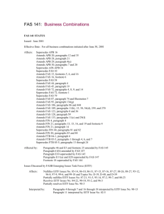 FAS 141: Business Combinations