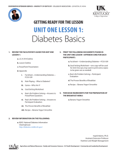 unit one lesson 1 – diabetes basics