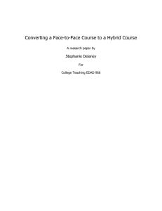 Converting a Face-to-Face Course to a Hybrid Course - Al