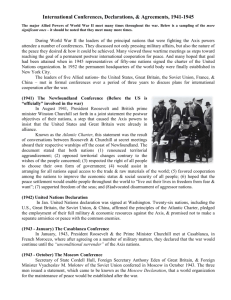International Conferences, Declarations, & Agreements, 1941-1945