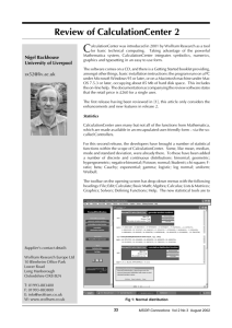 Review of CalculationCenter 2...MSOR Connections Aug 2002 Vol 2