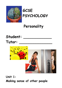 Personality - Homewood School & Sixth Form Centre