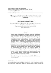 Management Information System Proficiencies and Planning