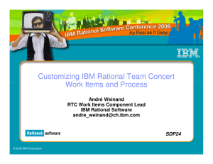 Customizing IBM Rational Team Concert Work Items and