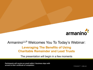 ArmaninoLLP Welcomes You To Today's Webinar: