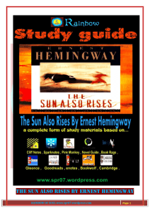 Study Guide-The Sun Also Rises