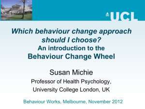 Which behaviour change approach should I choose? Behaviour