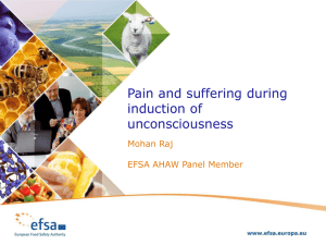 Pain and suffering during induction of unconsciousness