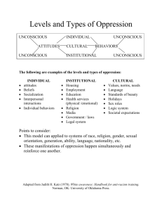 Levels and Types of Oppression