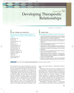 10 Developing Therapeutic Relationships