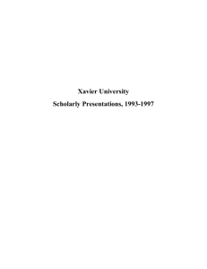 Xavier University Scholarly Presentations, 1993-1997
