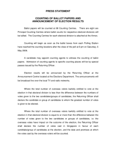 press statement counting of ballot papers and announcement of