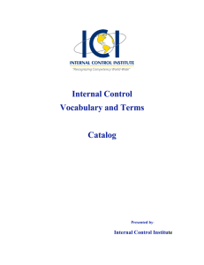 Internal Control Vocabulary and Terms Catalog