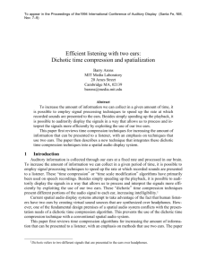 Efficient listening with two ears: Dichotic time compression and