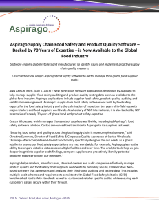 Aspirago Supply Chain Food Safety and Product Quality Software